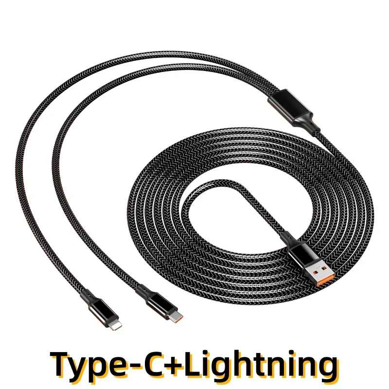 Universal 2-in-1 Fast Charging Cable with Triple Connectors