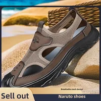 Men's Water Shoes Summer Breathable Mesh up up down down Sandals Hollow out Casual Beach Shoes Slip-On Comfortable Footwear