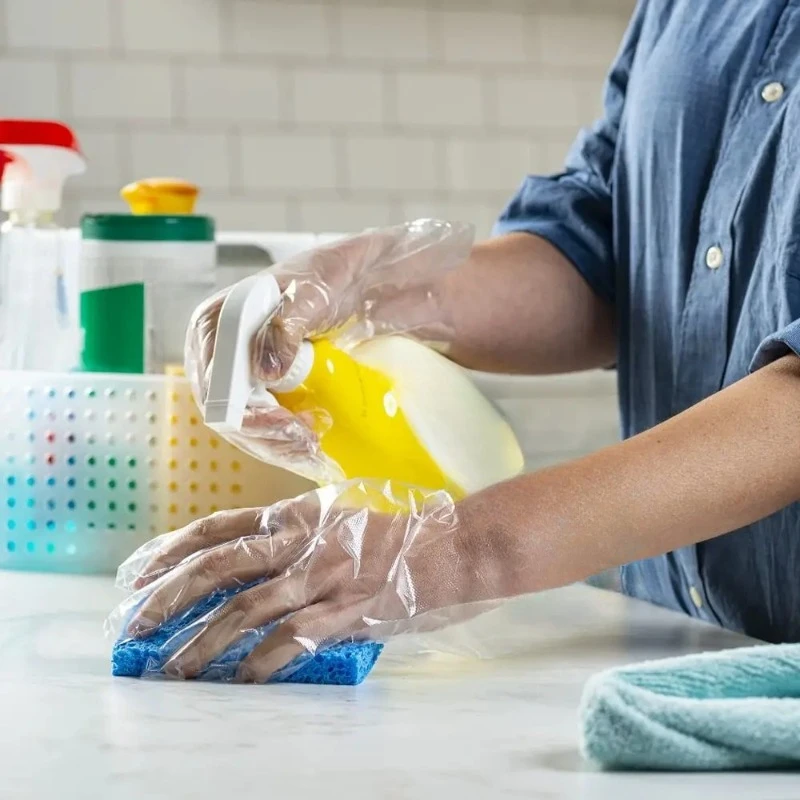 Disposable Gloves Transparent Plastic Gloves Hair Dyeing Cooking Household Kitchen Restaurant Multipurpose Cleaning Accessories