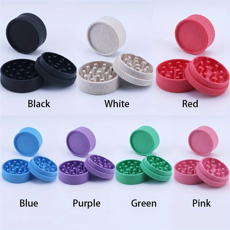 Portable 2-Layers 55MM Tobacco Grinder Biodegradable Plastic Herb Crusher Hemps Spice Shredder Smoking Accessories Kitchen Tools