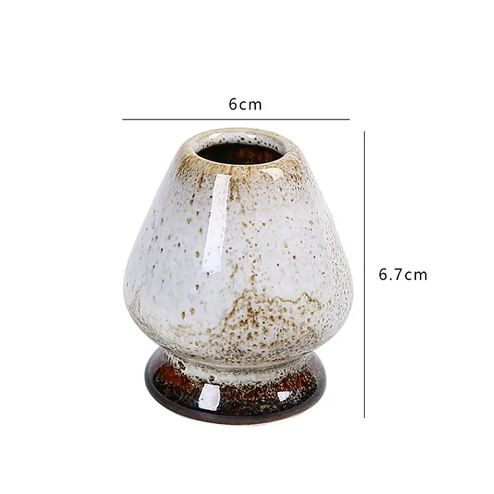 Ceramic Matcha Whisk Stand Smooth Kiln Discoloration Tea Drinking Utensils Bamboo Matcha Chasen Holder for Tea Set Accessories