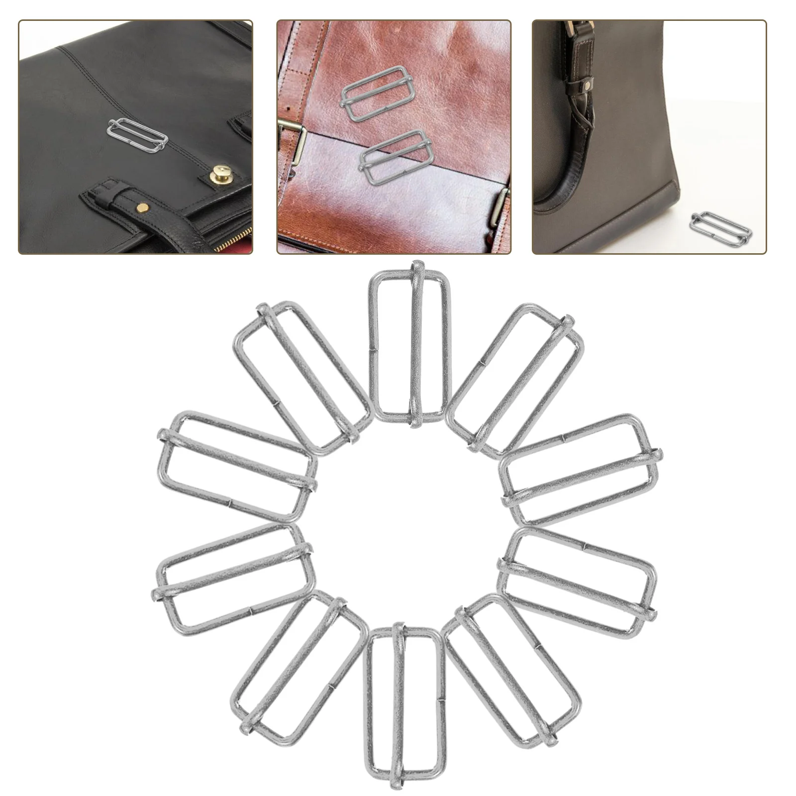 

20pcs Metal Roller Buckle Slide Buckle Adjustable Triglide Slides Webbing Slider Rings for Belt Bags Hand DIY Accessories