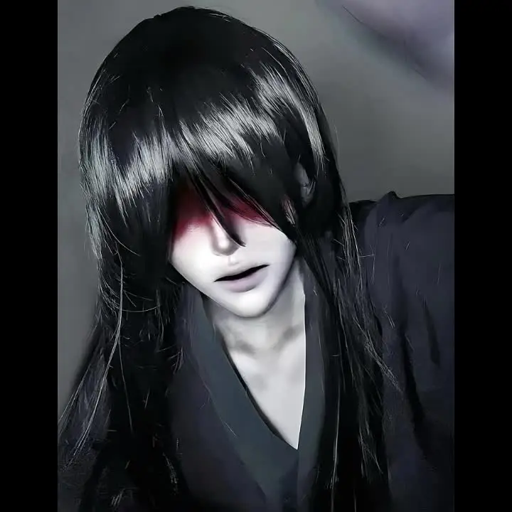 Парик для косплея Mr Crawling синтетический парик из волокна длинный черный 45 см +