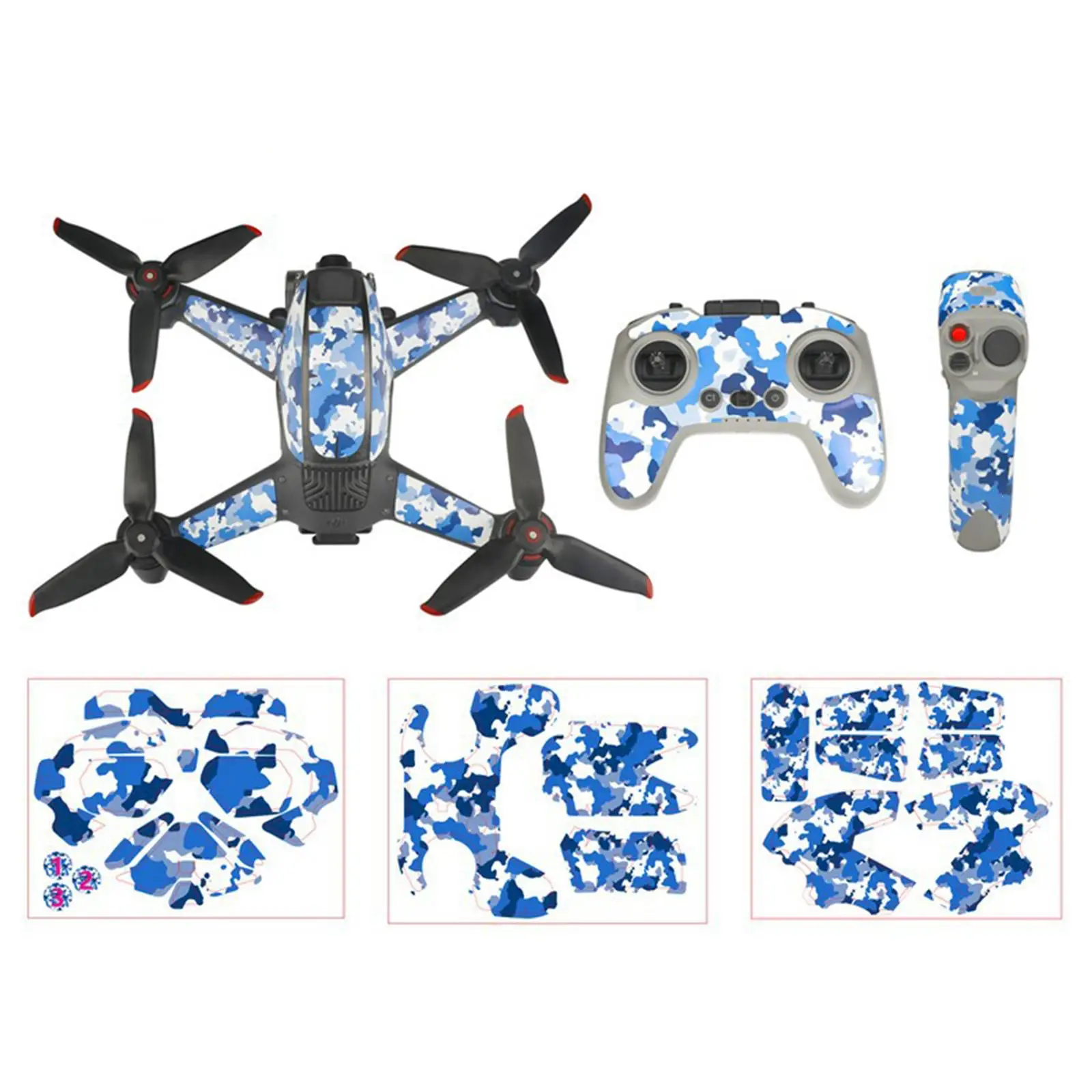 Stickers Set RC Decals Skins Compatible for DJI Goggles V2 Remote Controller Decor Avoiding Birds Clashing