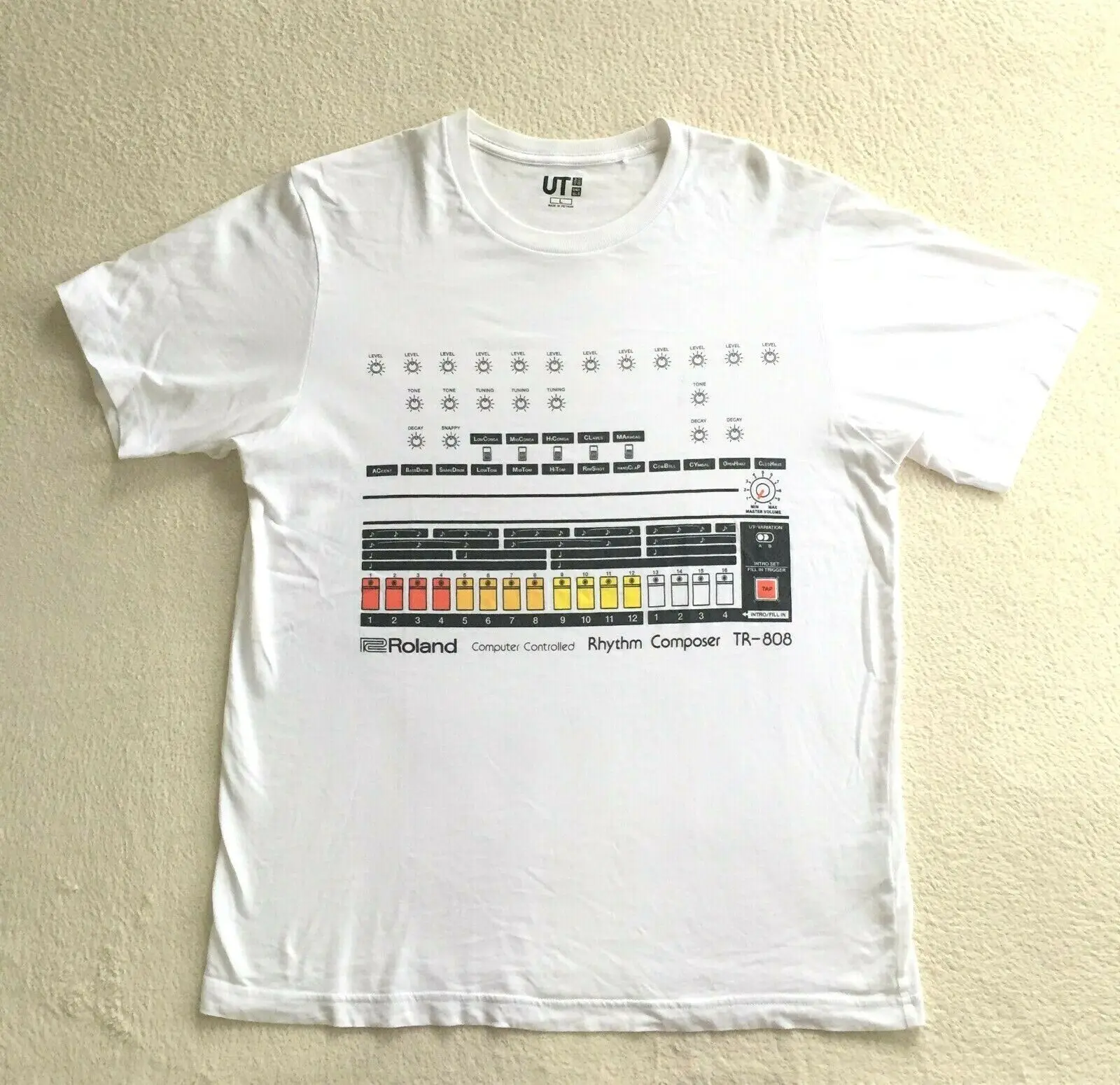 Roland Tr-808 T Shirt Ritmo Compositore Giappone Esclusivo Raro! Techno Hip Hop House