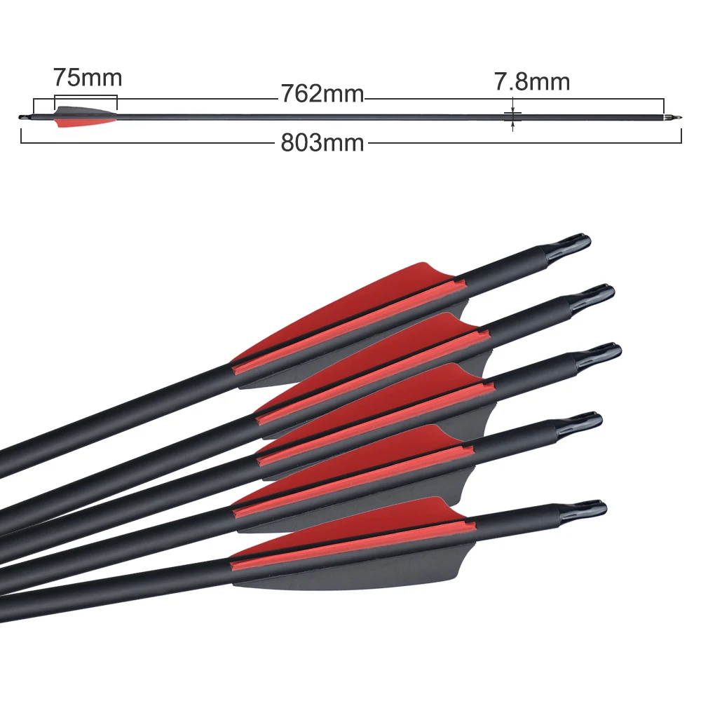Premium 31 Carbon Hunting Arrows with Removable Tips