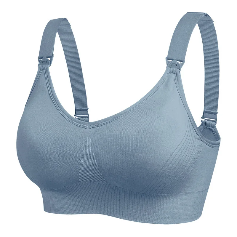 High-end open-top wide strap non-slip breastfeeding bra Feeding large cup push-up anti-sagging maternity underwear 6
