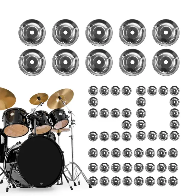 Tambourine Ring Cymbals Replacement Ching Ring 50 Pieces Stainless Steel Tambourine Replacement Drum Accessories Jingle