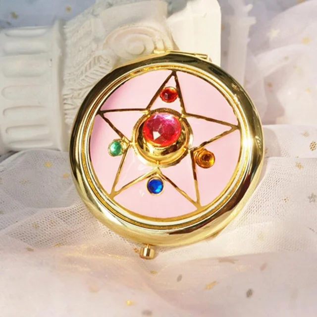 Miroir de maquillage Anime miroir de maquillage Anime étoile cristal étoile maquillage cosmétique miroir plié accessoire de Cosplay miroir plié miroir de maquillage 1