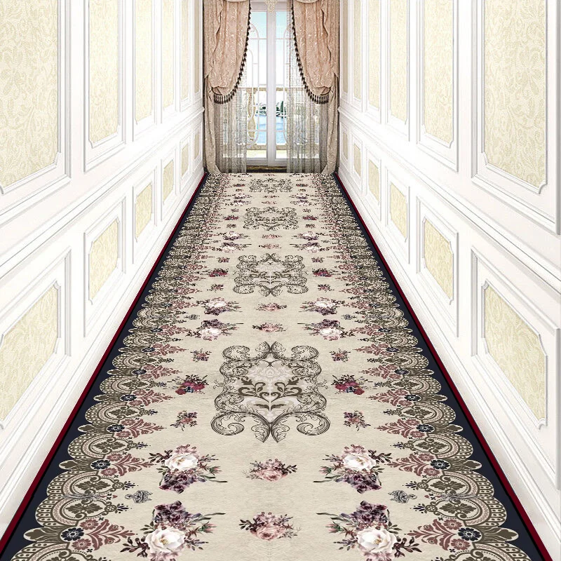 

Reese Traditional Elegant Floral Lobby Carpets Long Area Rugs Stairway Hallway Corridor Aisle Party Wedding Anti Slip Home Decor