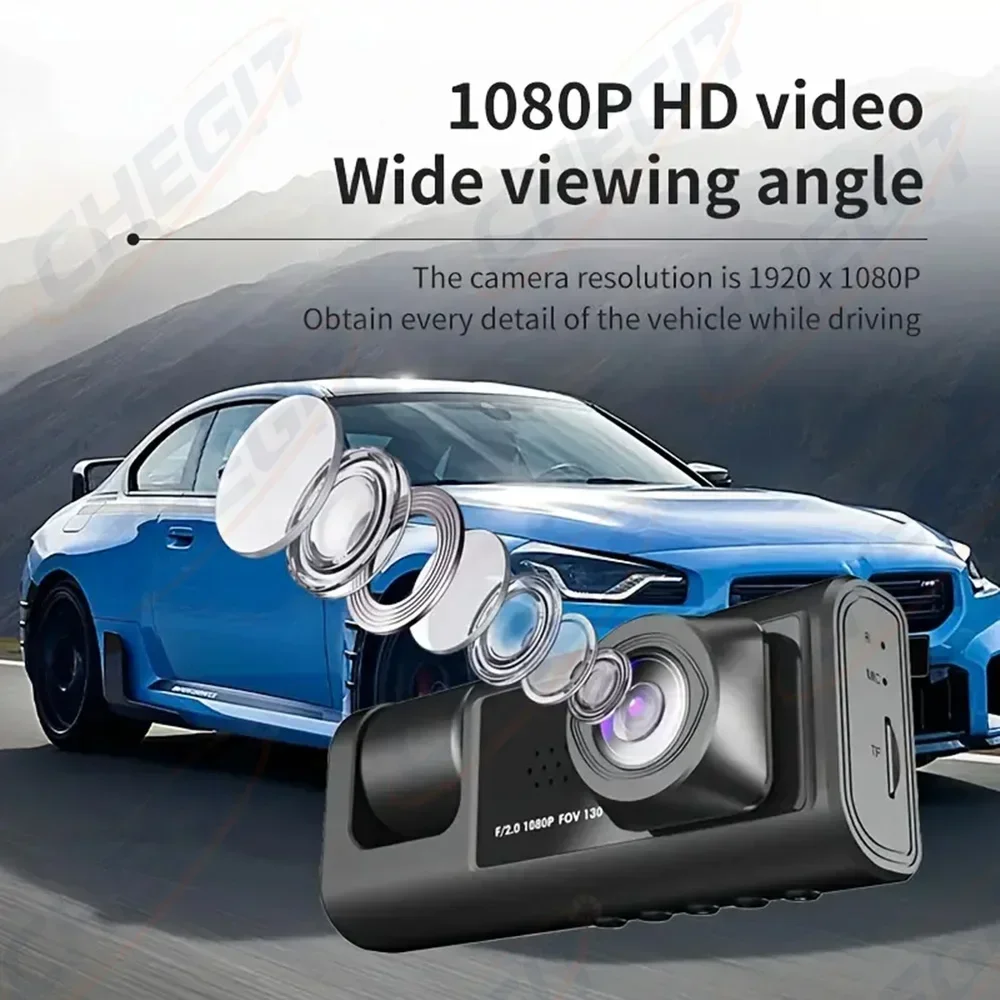 Cámara de salpicadero WIFI, 3 cámaras, 1080P, DVR para coche, 2/3 lentes, grabadora de vídeo, caja negra, cámara de salpicadero, grabación en bucle automático, accesorios para coche - Imagen 3
