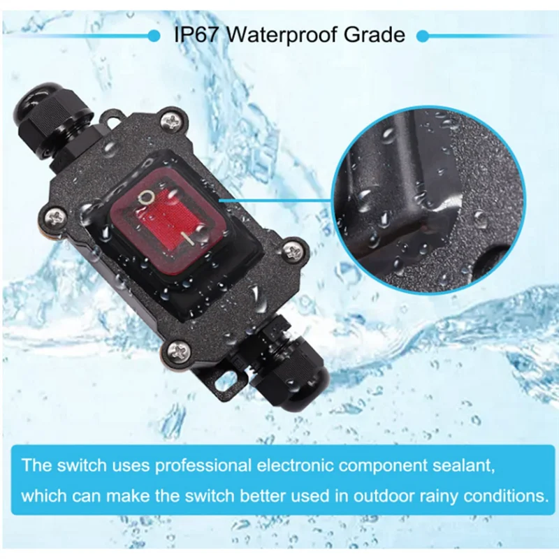 IP67 Waterproof Inline Switch 12V DC 20A High Current