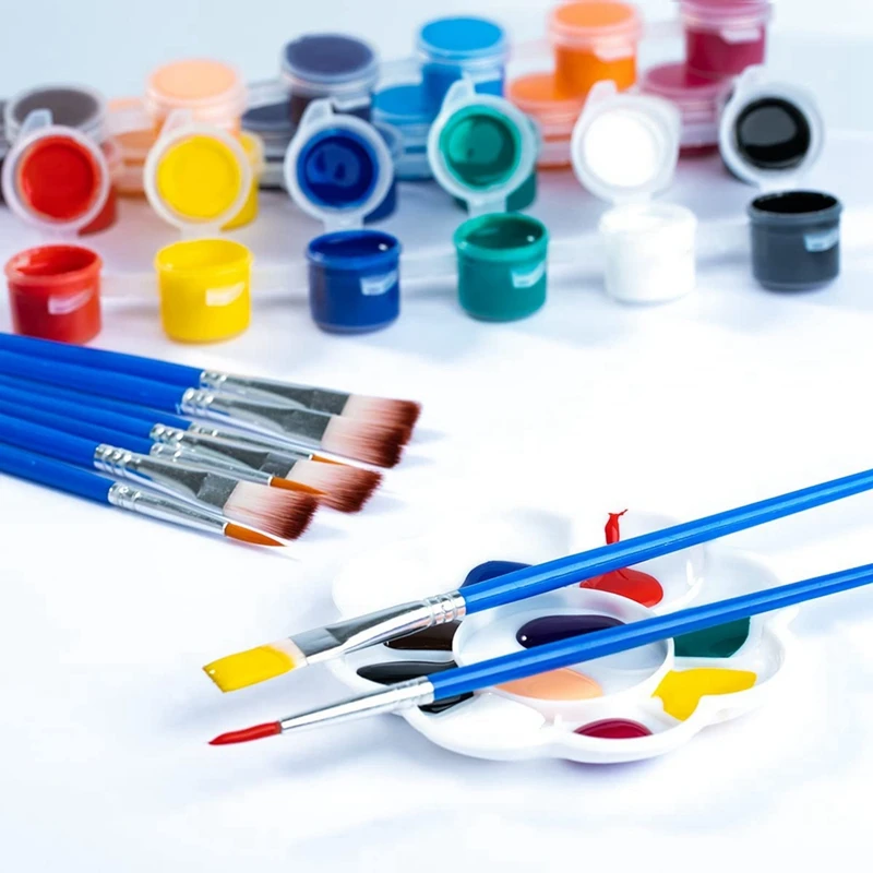 Paint Brushes Bulk Set,120Pcs Paint Brushes For Acrylic Oil Watercolor Painting, Nylon Hair Brushes Kit For Paint Party