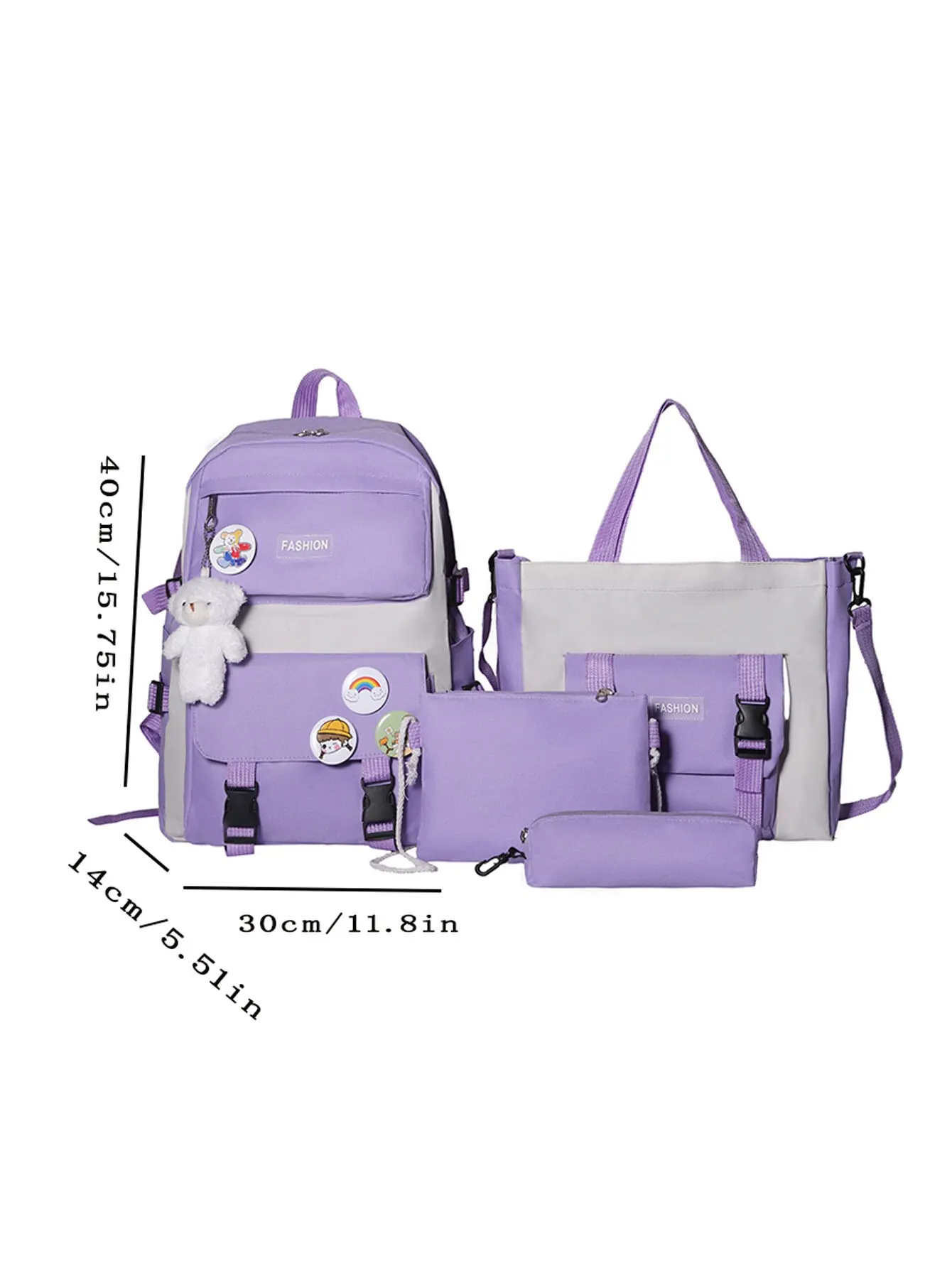 手提げ・レッスンバッグ・入園グッズ Outdoor-Inspired 4-Piece Bags for School 3PCS Children's Teen School Bag Four-piece Bag, Handbag