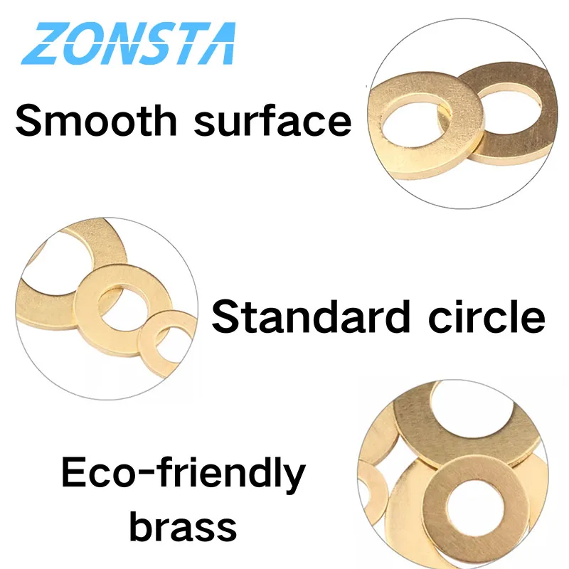 Massive Messing-Unterlegscheibe M2 M2,5 M3 M4 M5 M6 M8 M10 M12 M14 M16 Kupfer Plain Messing Dichtung Shim Pad Ring Spacer Circular Meson – Detail 2