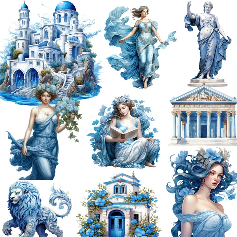 20Pcs/Pack Blue Athena Sticker DIY Craft Scrapbooking Album Junk Journal Decorative Stickers