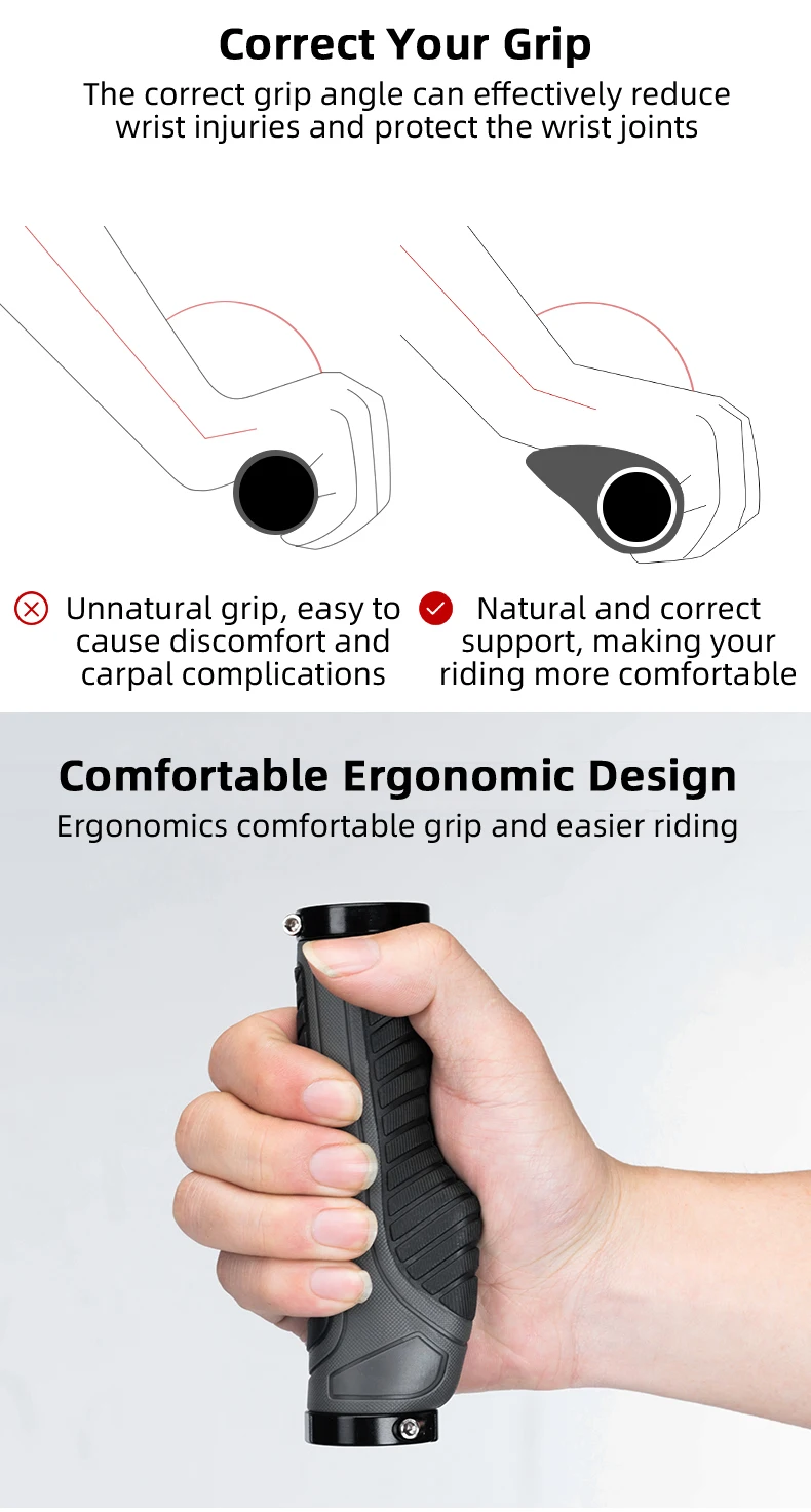 Bicycle Grips Mountain Road Cycling Bike Handlebar Cover Grips Smooth Soft Rubbe