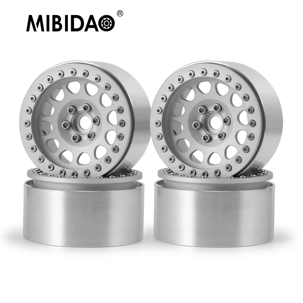 

MIBIDAO 4 Pcs 1.9 Inch Metal Alloy Beadlock Wheel Rims Hubs for Axial SCX10 D90 TRX-4 1/10 RC Crawler Car Model Upgrade Parts