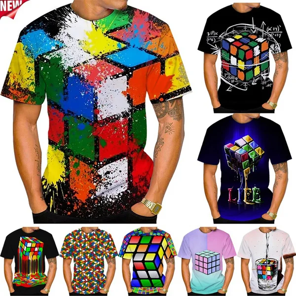 

Summer Funny Cube 3d Printing T Shirt New Fashion Men's Cool Casual T Shirt