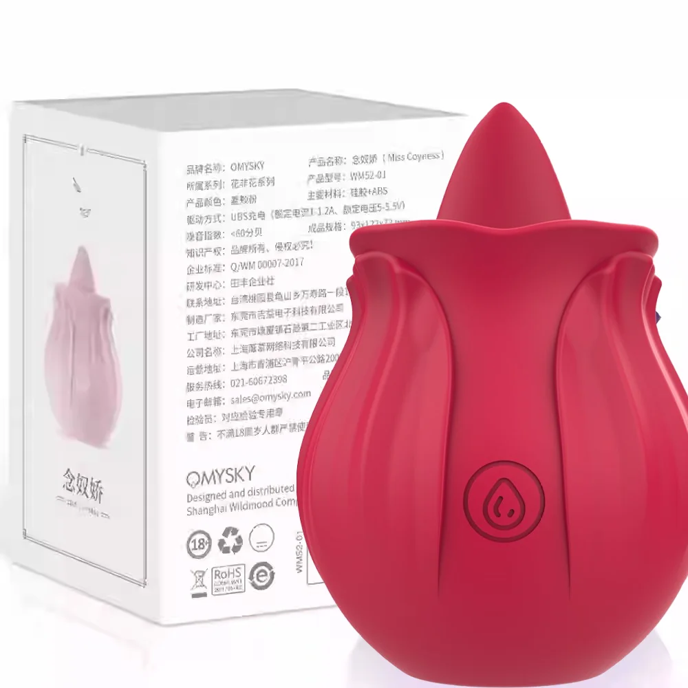 Hot  Sale Rose Tongue Licking Oral Sucking Vibrator for Women Clit Stimulator Female Masturbation Sucker Lick Sex Toy for Women