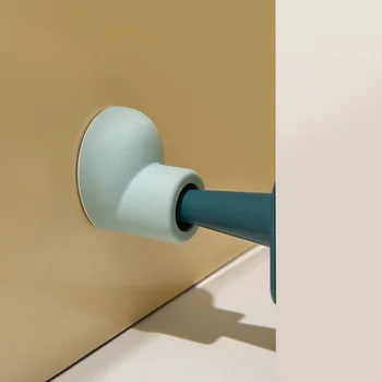 Creative Silicone Door Stopper Wall-Mounted No-Drill Round Toe Shoe Design Shock-Absorbing Door Holder Ideal for Home Bathroom