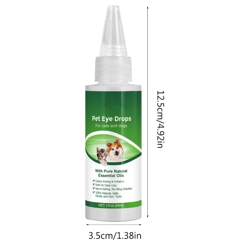 60ml Pet Eye Wash Drops Effective Remove Tear Pet Eye Cleaning Care Supplies J60C images - 6
