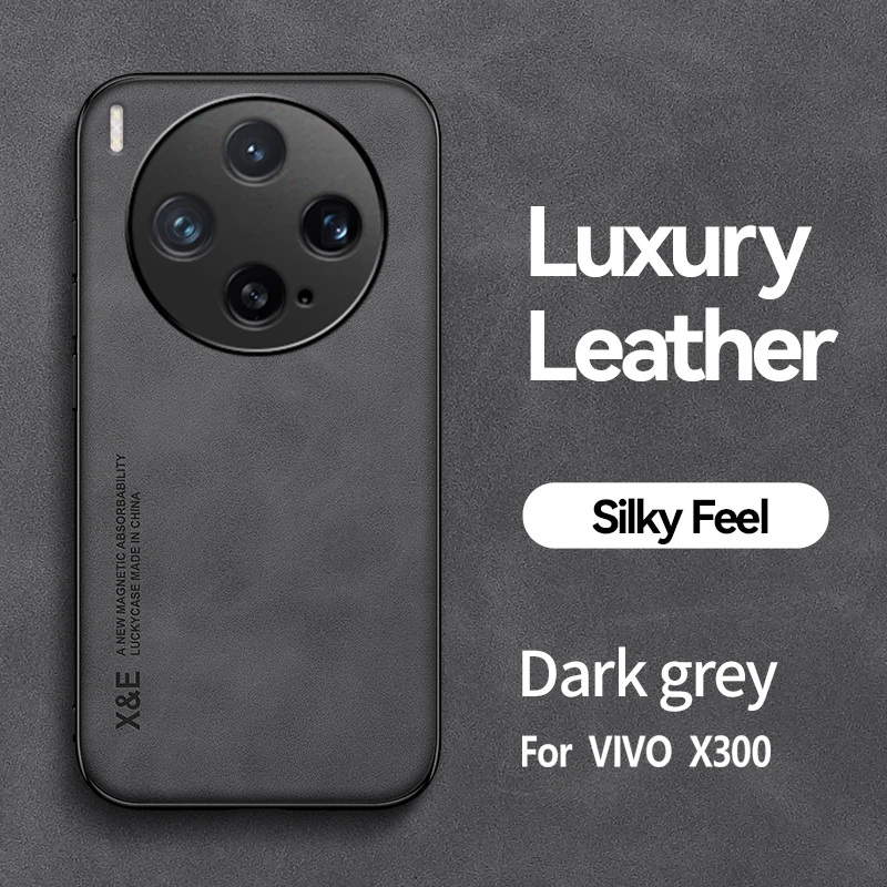 Luxury PU Leather Magnetic Shockproof Back Case with Metal Plate – Elegant Phone Shell