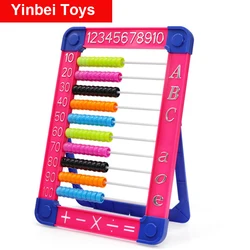 Juguete de matemáticas de plástico para niños, juguete educativo clásico con cuentas Montessori, Ábaco de 10x7 pulgadas, 100