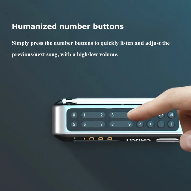 Mini FM Radio Portable Stereo Radio Bluetooth Speaker with LED Display Built-in Battery TF Card USB Music Player Support Headset