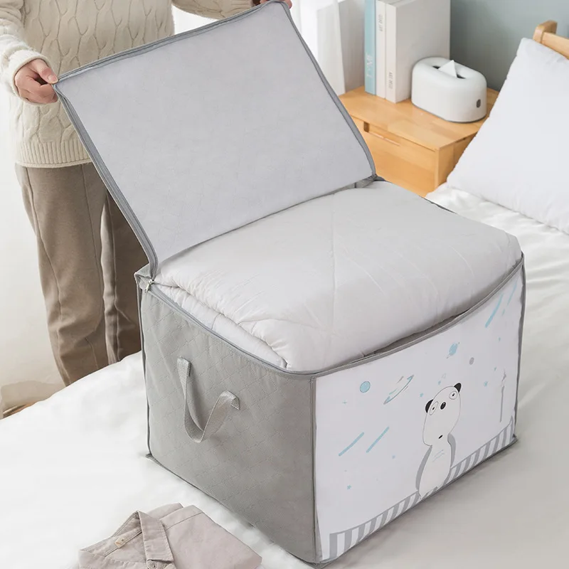 Home Pillow Duvet Quilt Bag Clothes Organizer Handle Fold Case Storage Pouch 