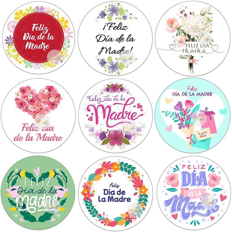 

Floral Decor Feliz Día De La Madre Happy Mother's Day Decor Stickers Labels Self-adhesive Paper Labels Español Mother's Day