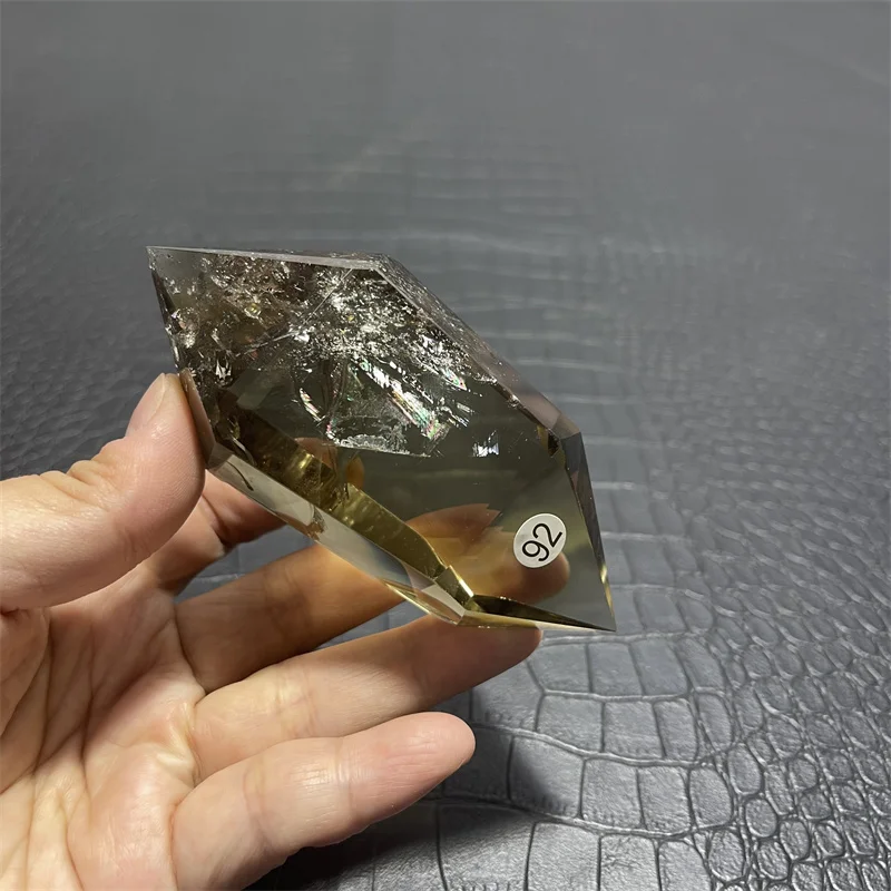 238g Rainbow Natural Smoky Citrine Quartz Crystal Hexagonal Double Terminated Points Wand Meditation Reiki Healing Stone 6