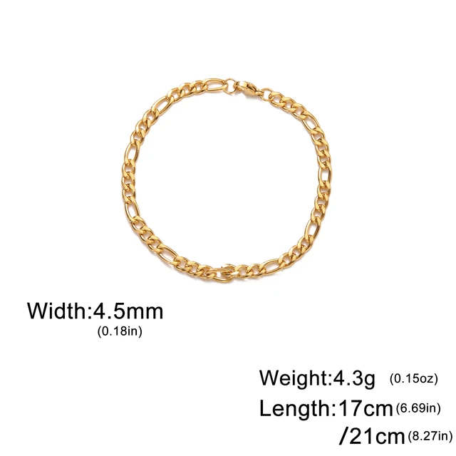 Lucktune bracelet chaine argent homme bracelet aciers inoxydables figaro Figaro chaîne Bracelet pour hommes femmes acier inoxydable largeur 3-10 MM Bracelets Punk bijoux Couple cadeau Pulsera Hombre nouveau