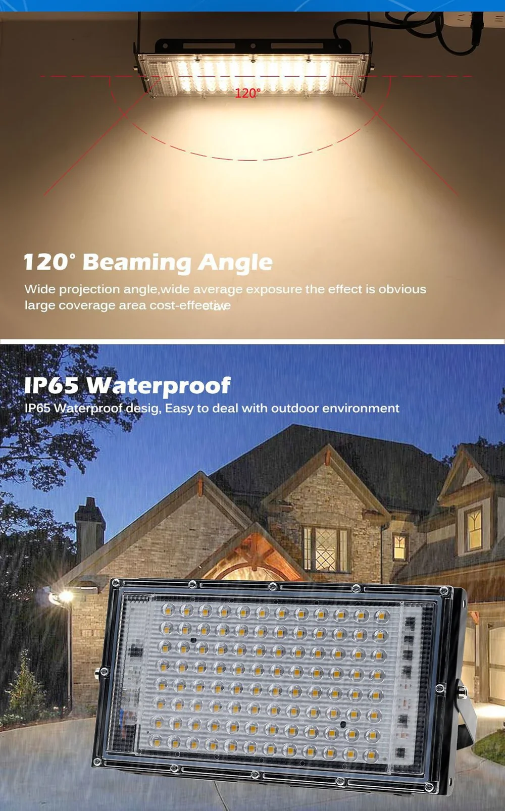 Description Picture 4 of item50W 100W RGB Flood Light Lamp Outdoor AC220V Garden Lighting Floodlight IP65 Waterproof Reflector LED RGB Spotlight with Remote