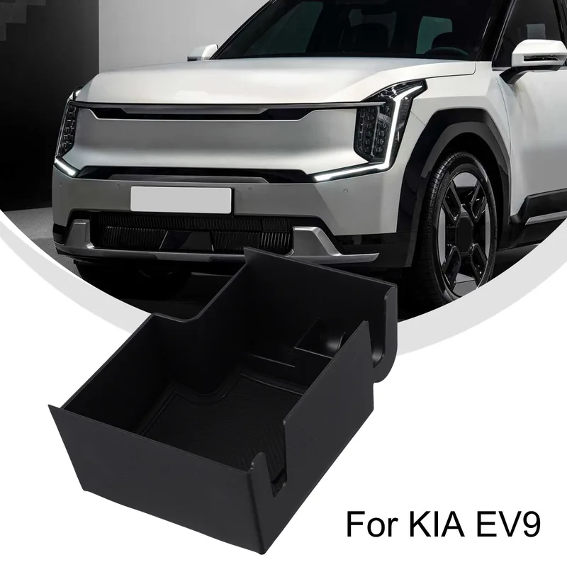 Black Car Center Console Armrest Storage Glove Box Storage Box For Kia EV9 + Left-hand Drive Auto Accessories