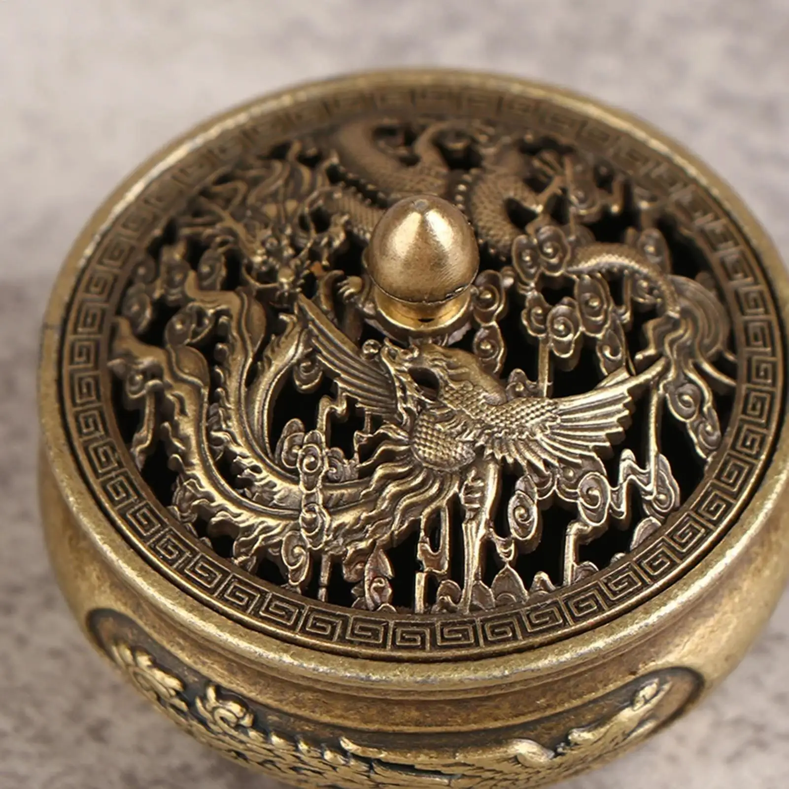 Incense Cone Burner Cone Ornament Metal Burner Holder Detachable Lid Design Desktop Decoration for Yoga Room Tea Room Balcony