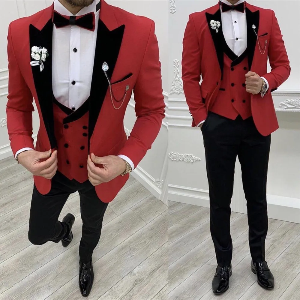 

Wedding Dress Slim Fit Bridegroom Men Suits Costume Homme Marriage Groom Suits Tuxedos 3 Pcs Party Prom Terno Masculino Blazer