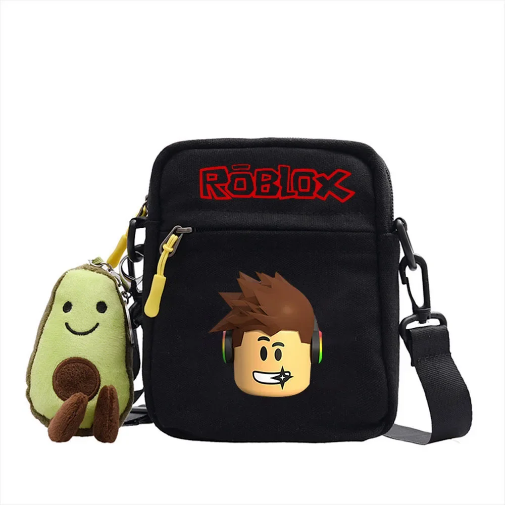 

Roblox Game Peripheral Shoulder Bag Cartoon Cute Oblique Canvas Bag Student Small Square Bag Birthday Gift for Girls Kids Boys