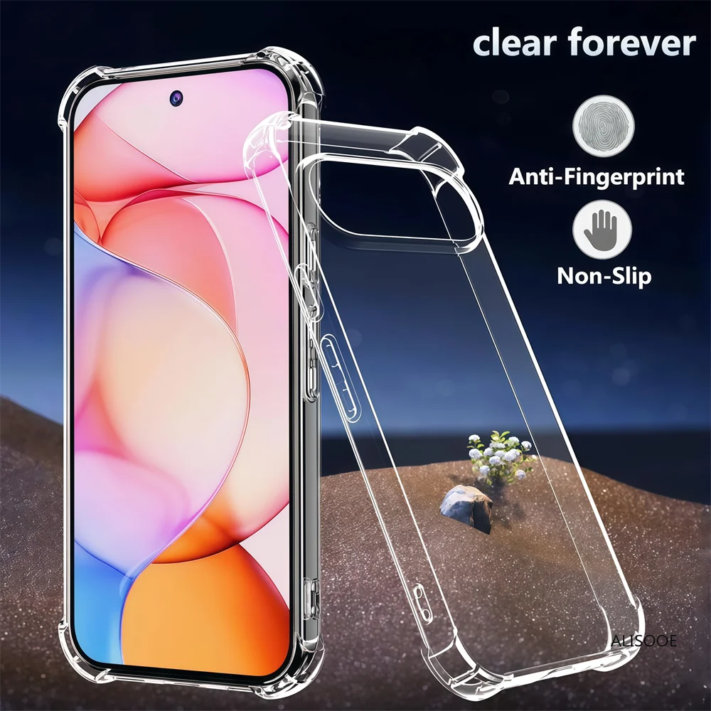 Clear Silicone Shockproof Protective Phone Case - Transparent Cover Shell