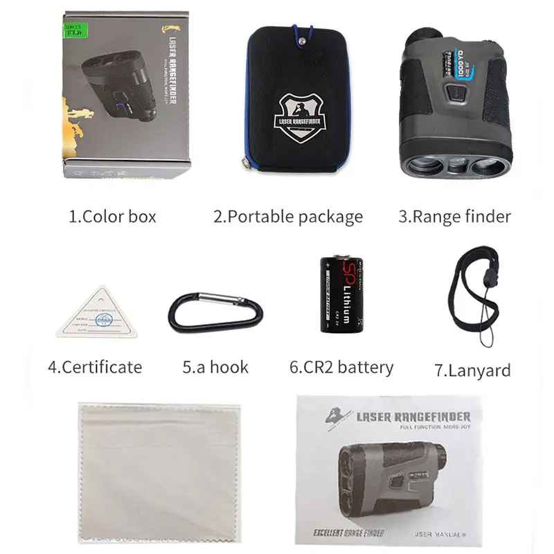ARTBULL Laser Hunting Rangefinder 1000M Telescope Laser Distance meter speed Golf Rangefinder with Flag-Lock Slope Adjusted