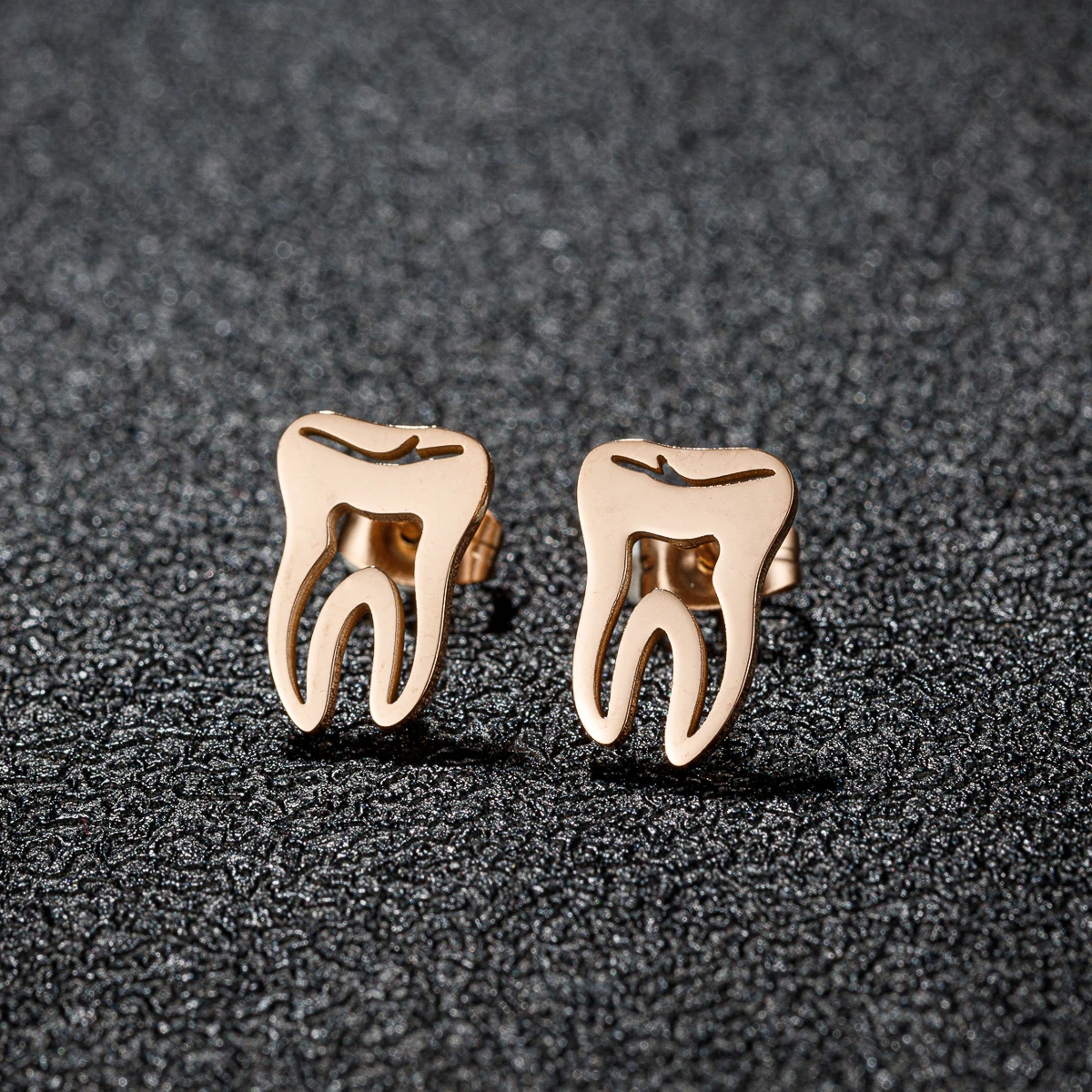Edelstahl-Ohrstecker für Herren, Zahnarzt, Zähne, Fußanhänger, Maske, Stiefel, Kompass, lustiger Modeschmuck, Geburtstagsgeschenk für Freunde – Detail 4