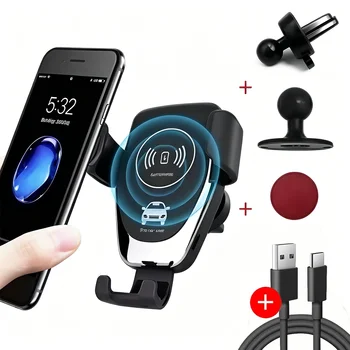 Caricabatterie Wireless Veloce da Auto per iPhone 17 16 15 14 13 12 Pro XS Max XR Samsung Xiaomi, Supporto Telefono con Ricarica Wireless per Auto