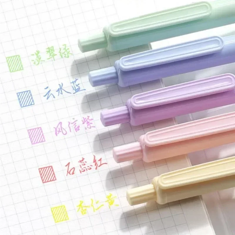 5Pcs Colored Pens, Retractable Gel Pens 0.5mm Colored Ink Quick-Dry Pens Fine Point Smooth Writing Pens for Journaling Note 4
