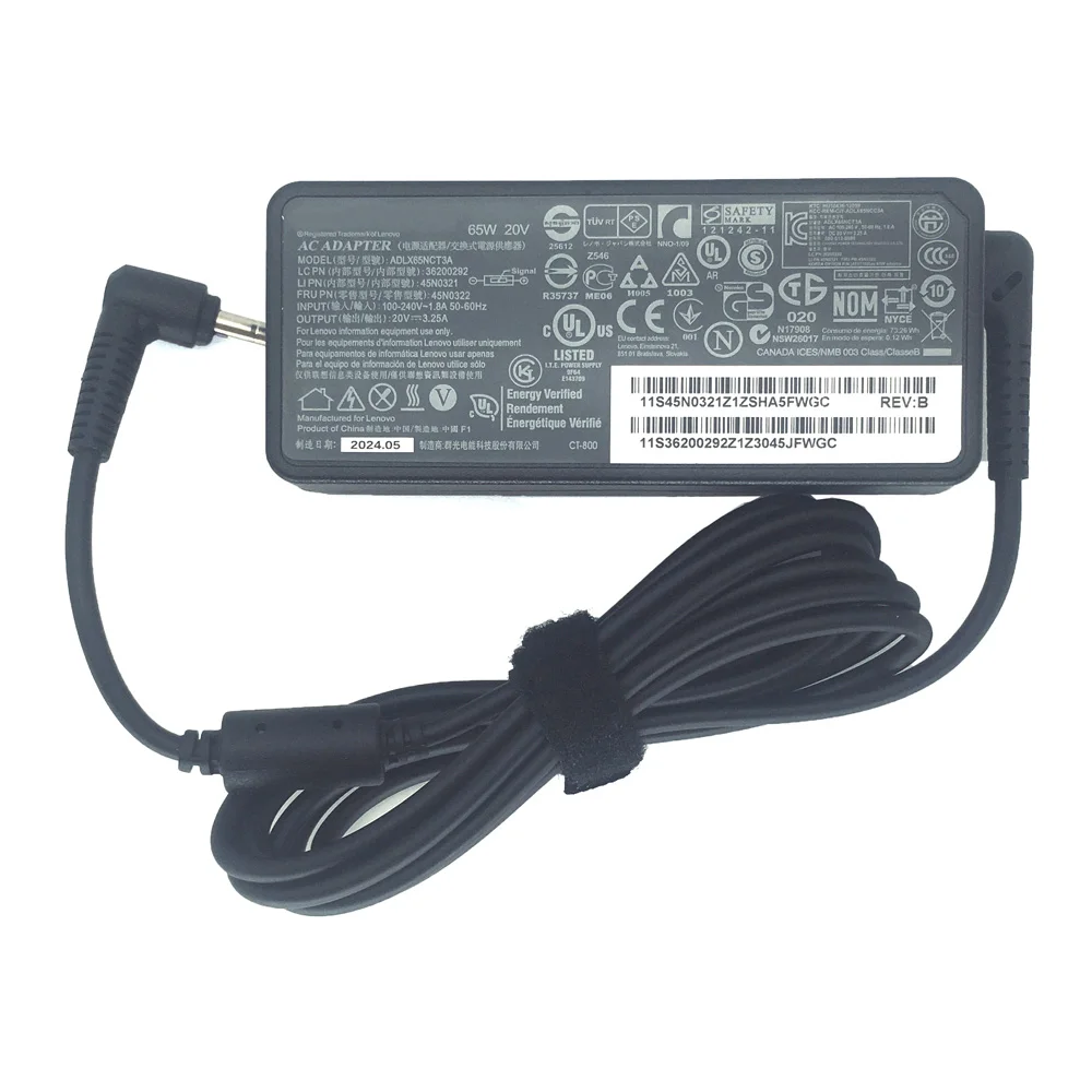 레노버 아이디어패드 3/1/5,슬림 3/5/7,플렉스/프로 시리즈,S340 S145 V15 V14 V17 노트북 AC 어댑터용  65W 충전기