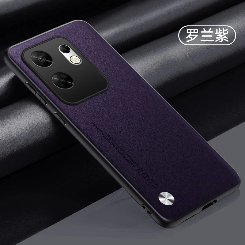 Premium Plain PU Leather Matte Shockproof Phone Case with Soft Silicone Edges