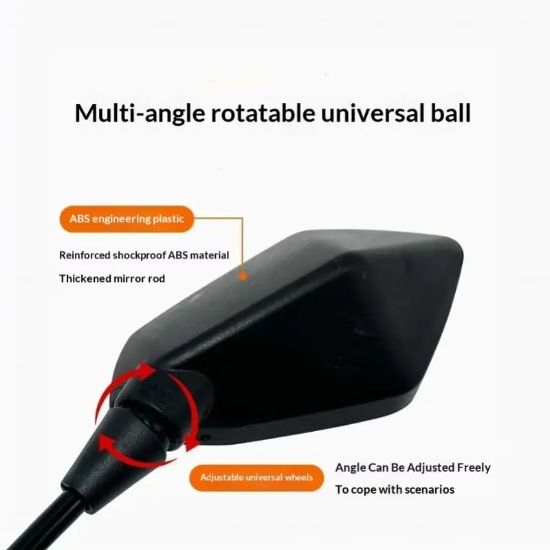 Universal Rearview Mirrors for Scooters and E-Bikes - 1 Pair of Handlebar Convex Mirrors