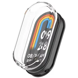 Soft TPU Full Coverage Bumper Protective Case Cover and Protector Shell Accessories for Xiaomi Mi Band 9 (Transparent)