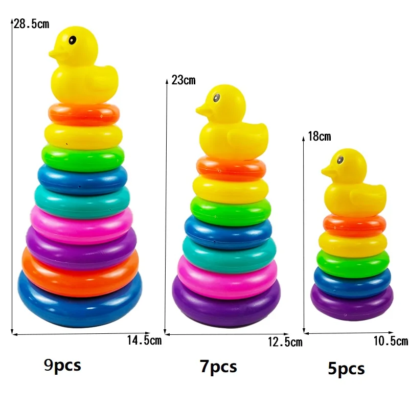 Baby Toys 6-12 Month Montessori Rainbow Stacking Toys for Babies 0-12M Early Education Learning Stacking Tower Soft Ring Stacker