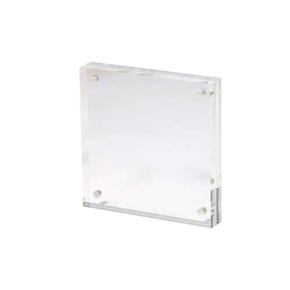 1 Stück transparenter quadratischer Fotorahmen, leerer Acrylblockrahmen, 120 x 120 mm, 135 x 135 mm, 150 x 150 mm, Acryl-Bilderhalter – Detail 5