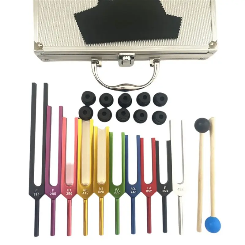AA81-10 PCS 튜닝 포크 세트, 차크라 사운드 테라피 치유용 튜닝 포크, 신체 건강 유지